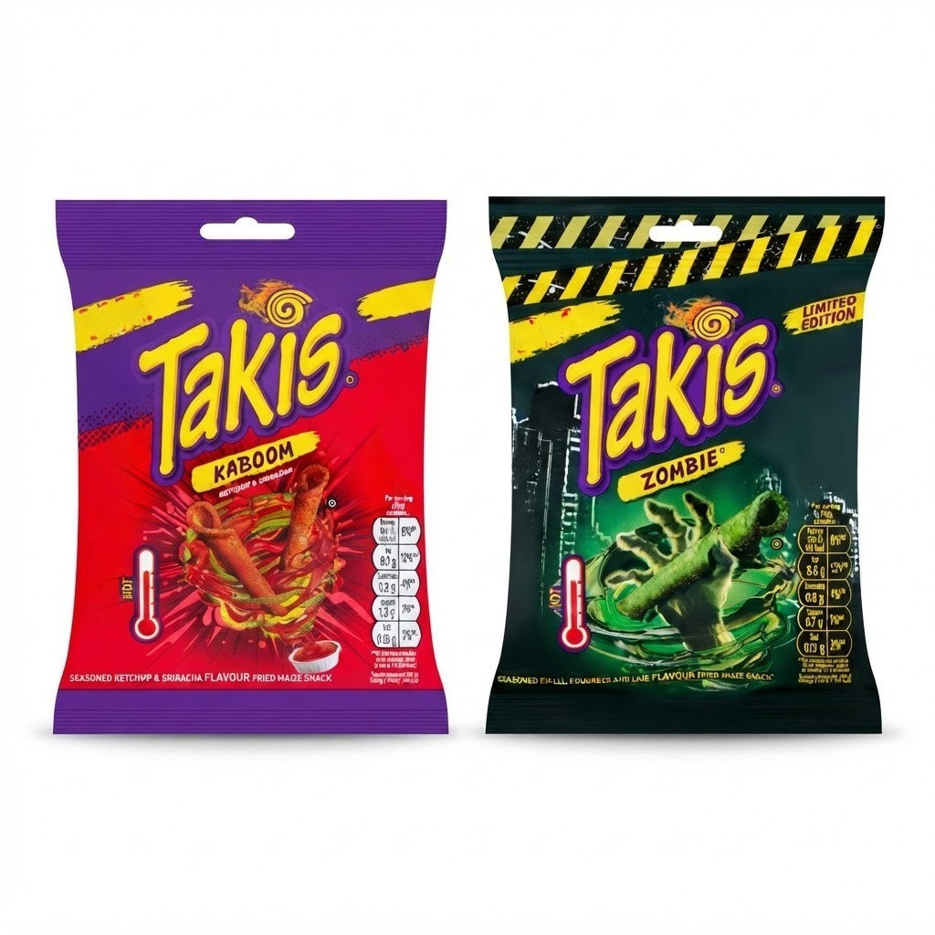 Takis Corn Snacks 55g x 21 | Kaboom Ketchup & Sriracha or Limited Edition Zombie