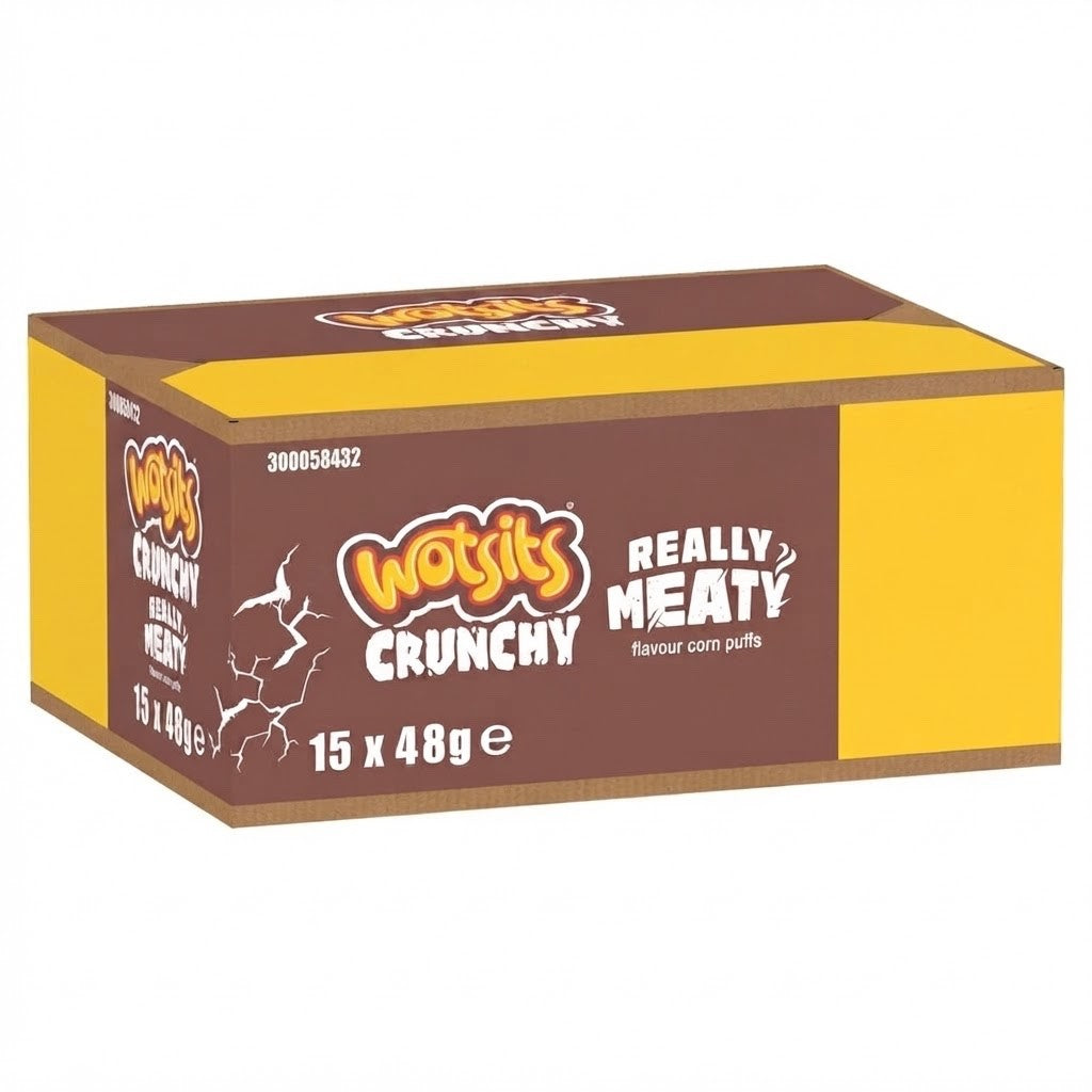 Walkers Wotsits Crunchy Really Meaty Snacks 48g x 15 | Corn Puffs Bulk Box