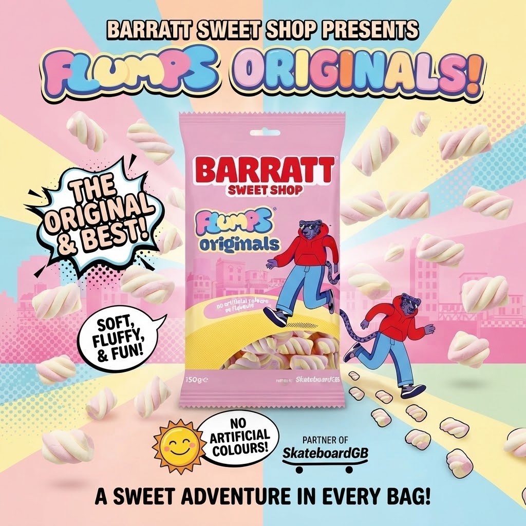 Barratt Flumps Originals Marshmallow Sweets 130g x 12 | Classic Soft & Fluffy