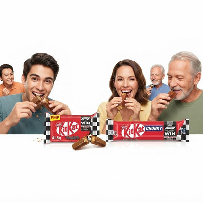 KitKat F1 Formula 1 Milk Chocolate Bar Chunky 40g & 4 Finger 41.5g Bulk Box x 24