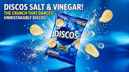 Discos Salt & Vinegar Wheat Snack Crisps 70g x 16 | UK Vegetarian