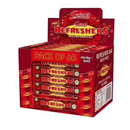 Swizzels Refreshers Cherry Cola Chew Bars 18g x 60 | Fizzy Sherbet Centre