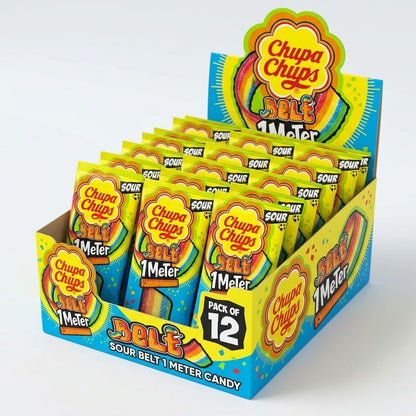 Chupa Chups 1M Belt 55g x 12 | Long Chewy Candy Belts