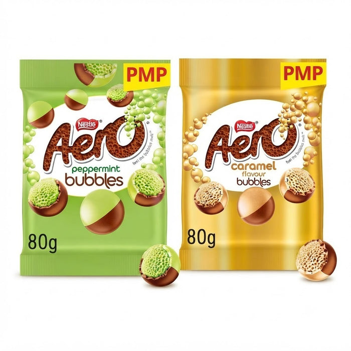 Aero Bubbles Chocolate Sharing Bag Multipack Bulk Buy Peppermint or Caramel 80g