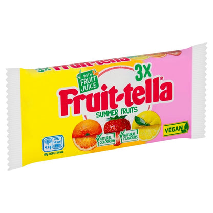 123g x 24 Fruit-tella Summer Fruits Sweets Multipack Vegan Chews Confectionery Box