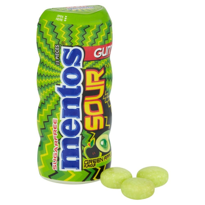 Mentos Sour Chewing Gum Green Apple Flavour Sugarfree Pocket Bottle 30g x 10