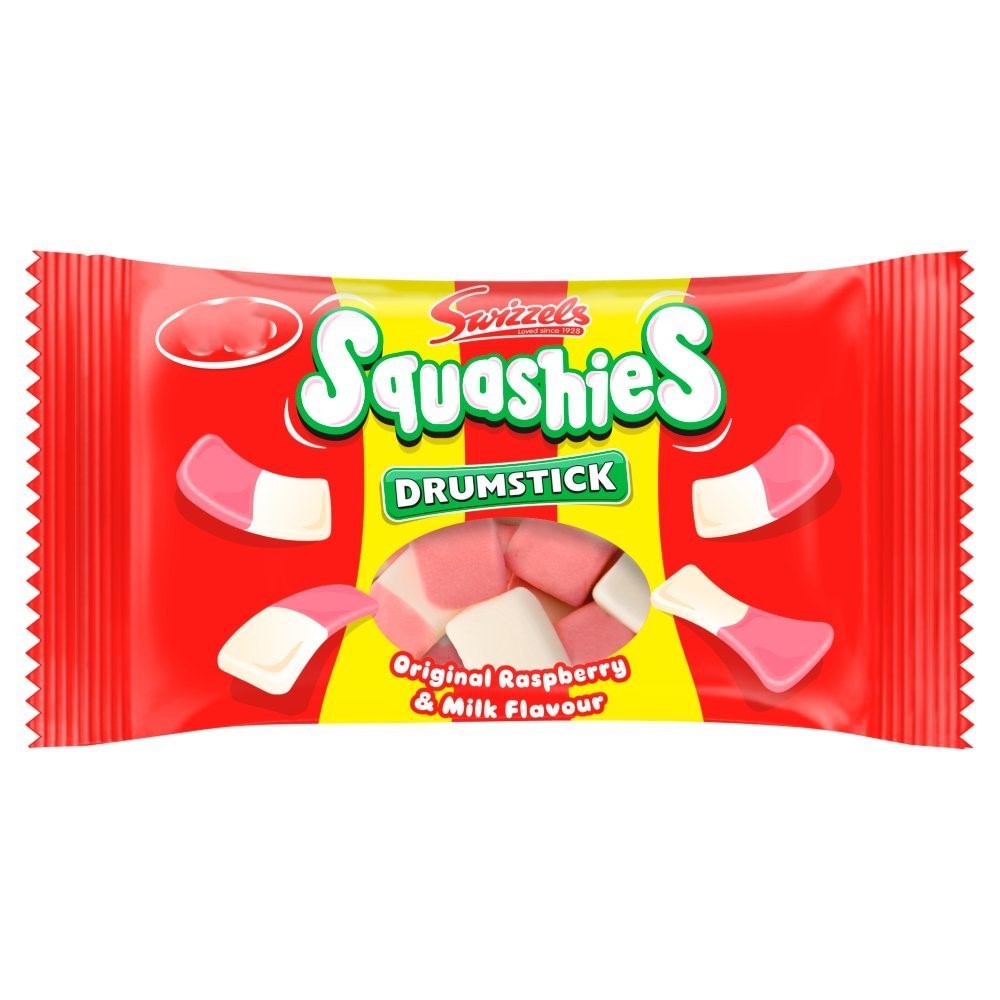 Swizzels Squashies Sweets 60g x 30 | Raspberry & Milk or Cherry & Apple
