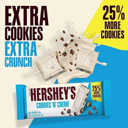 Hershey's Cookies 'N' Creme Bar Variety Pack 15g, 40g, 90g Bulk Box UK Confectionery