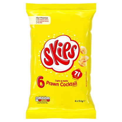 Skips Prawn Cocktail Crisps 6pk x 20 | 120 Packs | Light & Melty