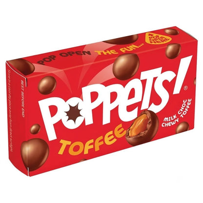36 x 39g Poppets Chewy Toffee Box Covered in Milk Chocolate Bulk Sweets Full Box