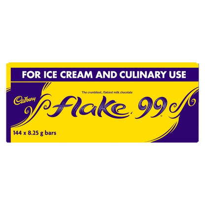 Cadbury Flake 99 Chocolate Bars Bulk Box 144 x 8.25g Crumbly Milk Chocolate Ice