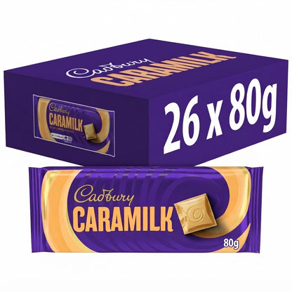 Cadbury Caramilk Chocolate Tablet 80g x 26 Bulk Box Caramelised White Chocolate
