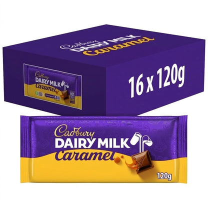 Cadbury Dairy Milk Caramel Chocolate Bar 120g x 16 Bulk Multi-Pack
