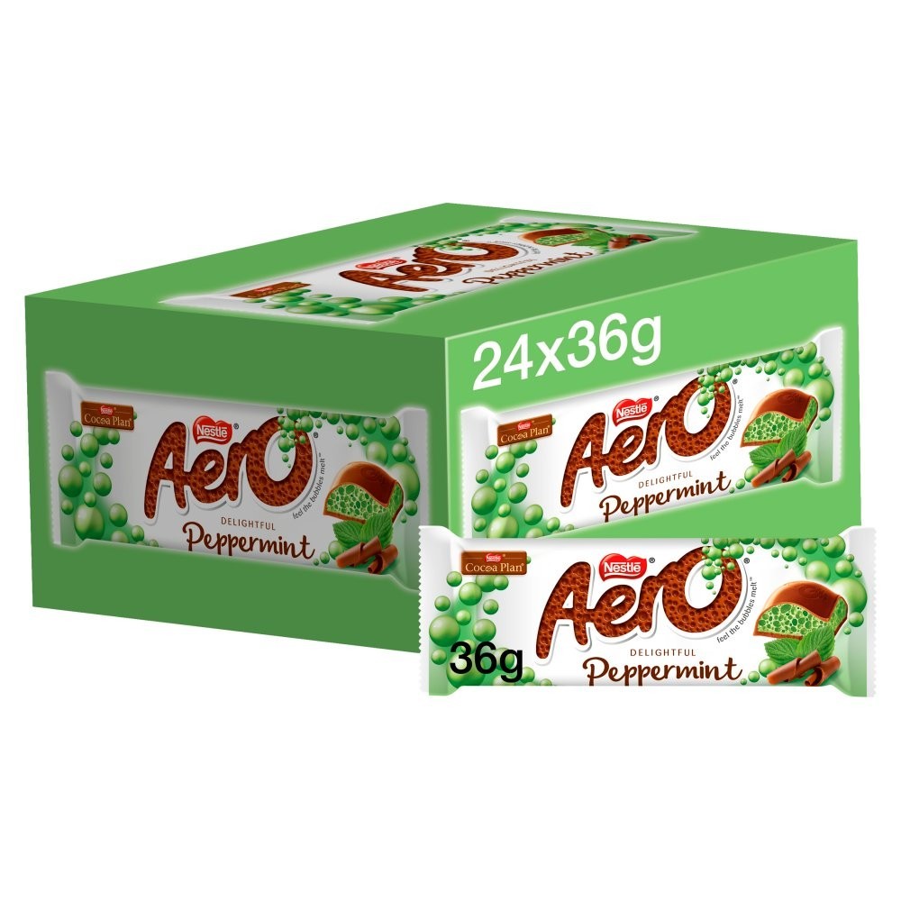 36g Aero Peppermint Milk Chocolate Bar Single & 4 Pack Multipack Bulk Box