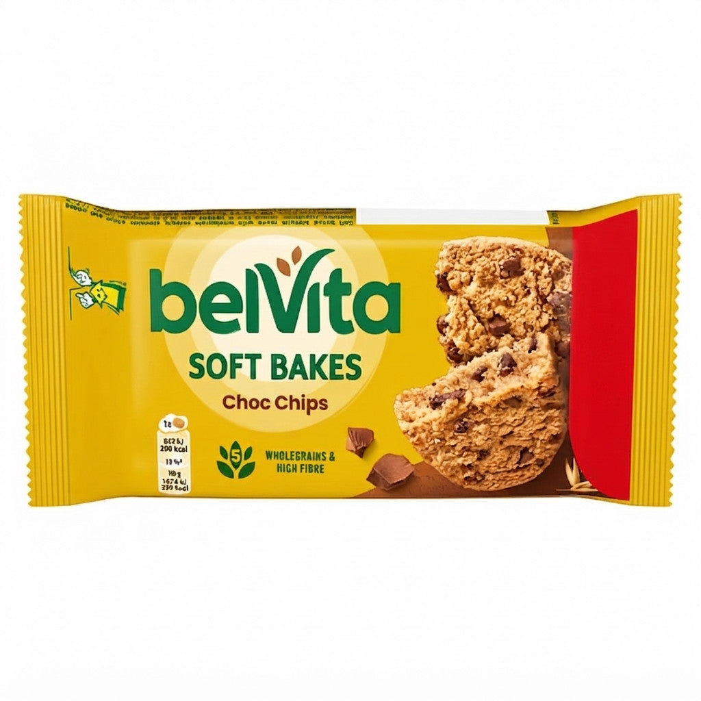 BelVita Soft Bakes Choc Chip Breakfast Bars 50g x 20 | Wholegrain & High Fibre