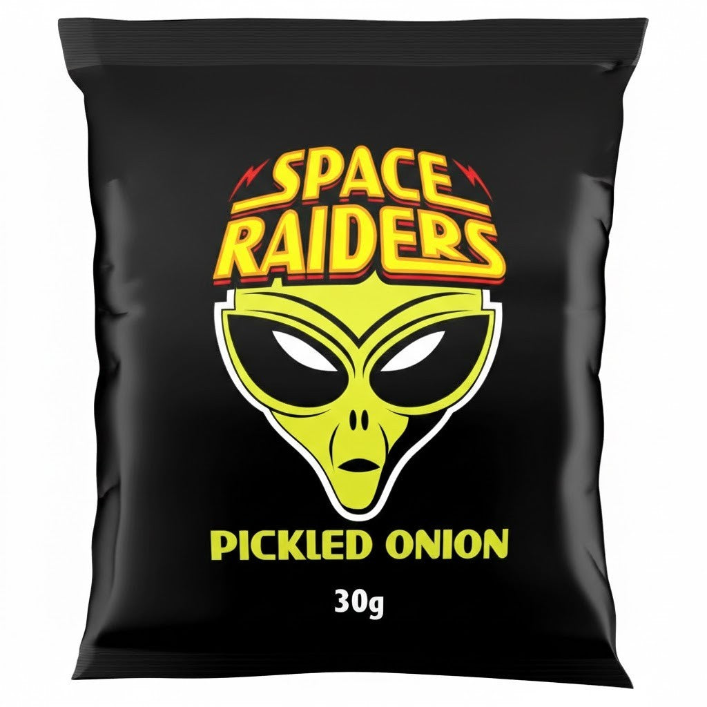 Space Raiders Crisps 30g x 36 | Beef, Pickled Onion or Saucy BBQ