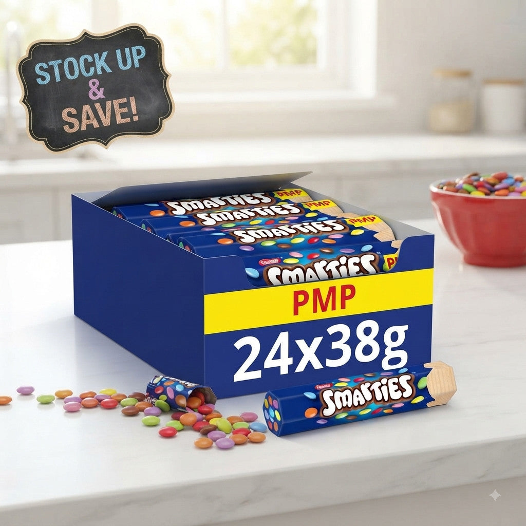 38g x 24 Smarties Milk Chocolate Tubes - Bulk Box Wholesale
