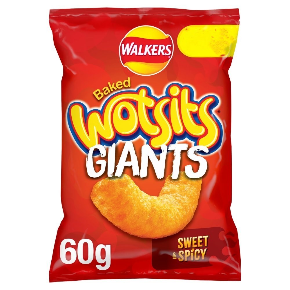 Walkers Wotsits Giants Sharing Crisps 60g x 18 | Really Cheesy or Sweet & Spicy