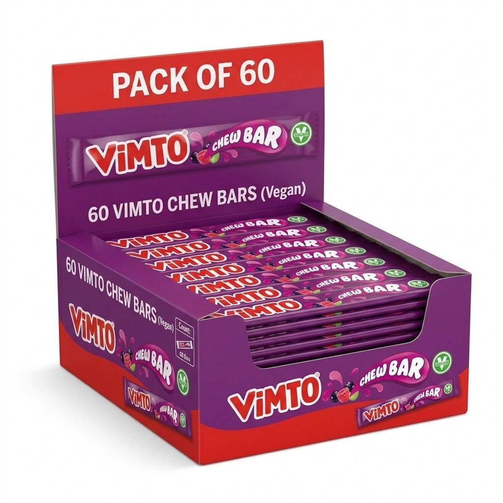 Swizzels Vimto Chew Bars 18g x 60 | Vegan Chewy Sweets