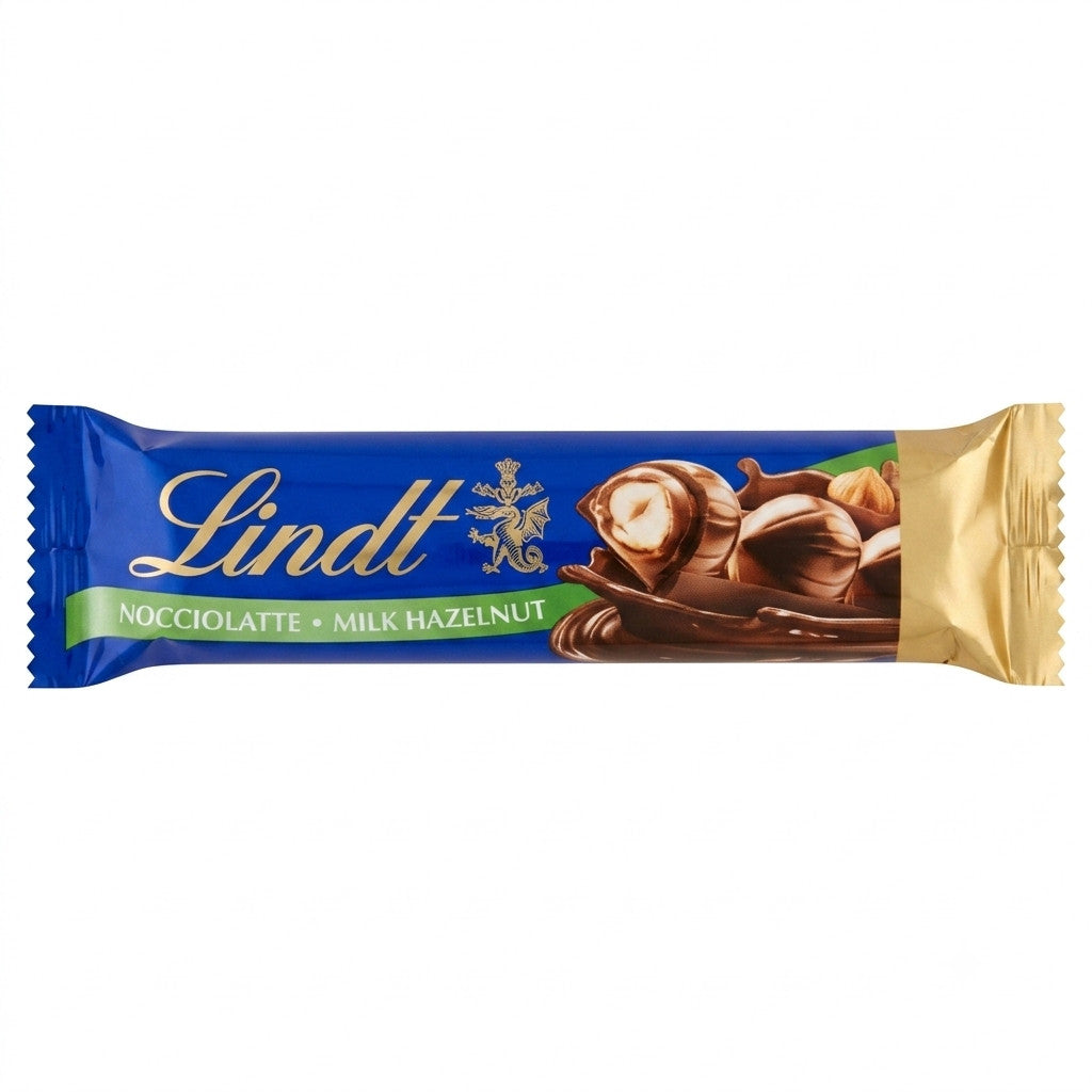 35g x 18 Lindt Nocciolatte Milk Chocolate Hazelnut Bars – Whole Hazelnuts & Praline