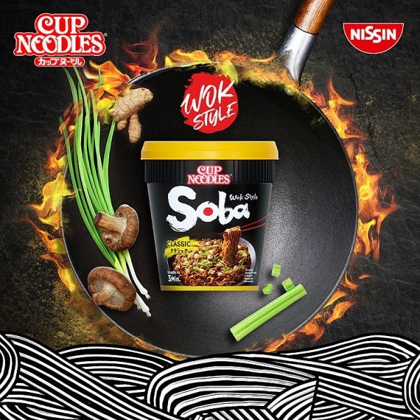 Nissin Soba Instant Wok Style Noodles - 8 x Pot Multipack - Chilli, Classic, Ter