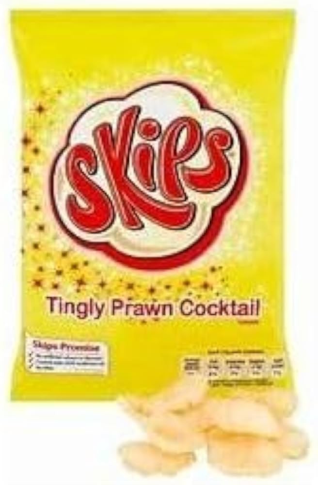 Skips Prawn Cocktail Crisps 6pk x 20 | 120 Packs | Light & Melty