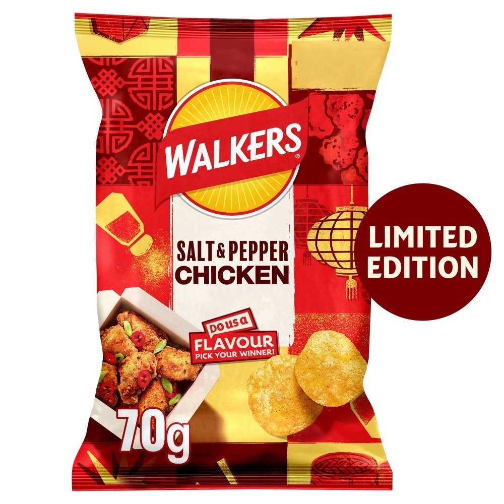 18 x 70g Pack Walkers Grilled Cheese & Chilli or Salt & Pepper Chicken Crisps