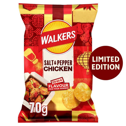 18 x 70g Pack Walkers Grilled Cheese & Chilli or Salt & Pepper Chicken Crisps