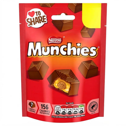 10 x 81g Nestle Munchies Milk Chocolate & Caramel Sharing Bag 81g - Multipack