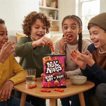 Nik Naks Xtra Hot 'N' Fiery Crisps 75g x 20 | Spicy Maize Snacks