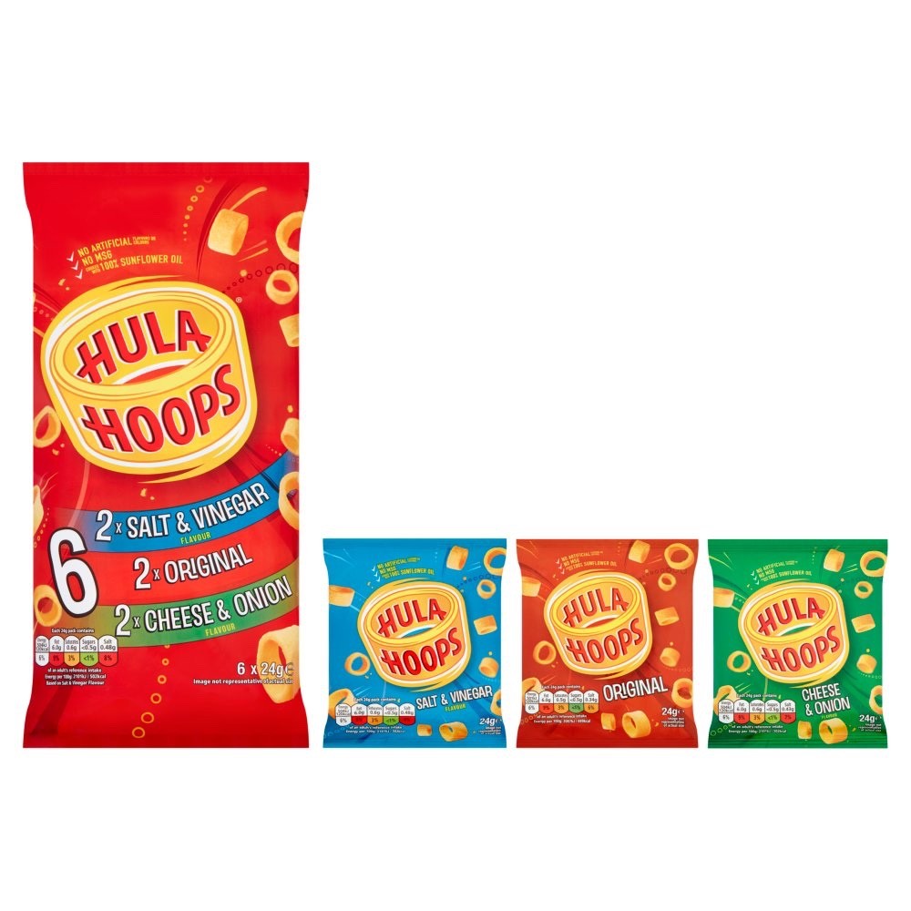 Hula Hoops Variety Crisps 24g x 30 | 3 Classic Flavours | Multipack