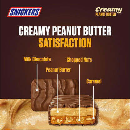 Snickers Creamy Peanut Butter Milk Chocolate Bar Box Choice of Size & Trio/Duo