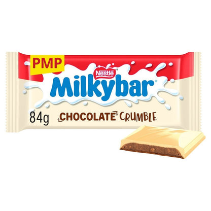 25x Nestle Milkybar Chocolate Crumble White Chocolate Bar 84g Bulk Box Sharing