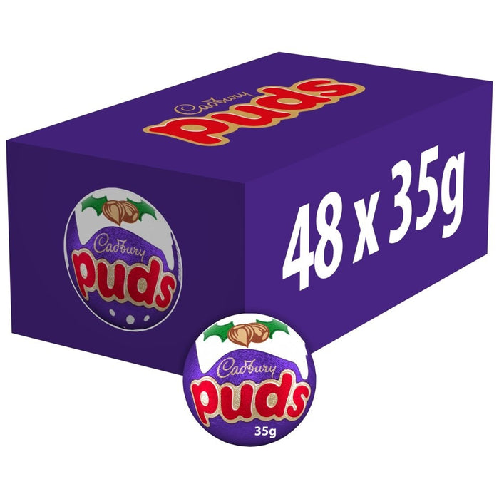 35g x 48 Cadbury Dairy Milk Chocolate Puds Single Bulk Box Xmas Festive Treat
