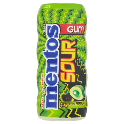 Mentos Sour Chewing Gum Green Apple Flavour Sugarfree Pocket Bottle 30g x 10