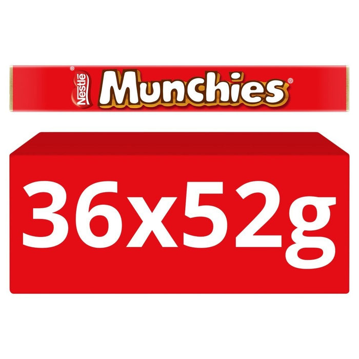 36x Nestle Munchies Milk Chocolate & Caramel Tube 52g Bulk Box Sharing Sweets
