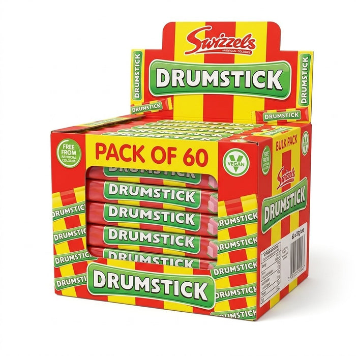 Swizzels Drumstick Raspberry & Milk Chew Bars 18g x 60 | Vegan