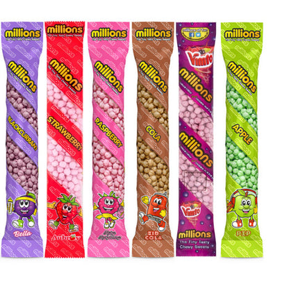 Millions Bubblegum Chewy Sweets 55g x 12 | Tiny Tasty Sweets
