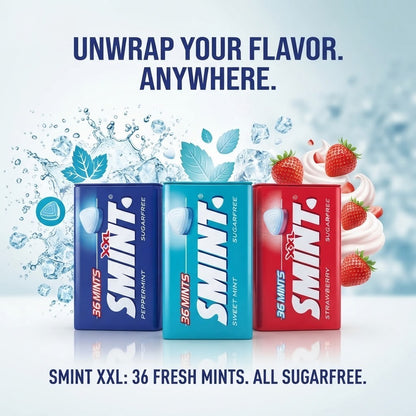 Pack of 12 or 144 Smint XXL Sugar Free Mints 25g Long Lasting Freshness Bulk