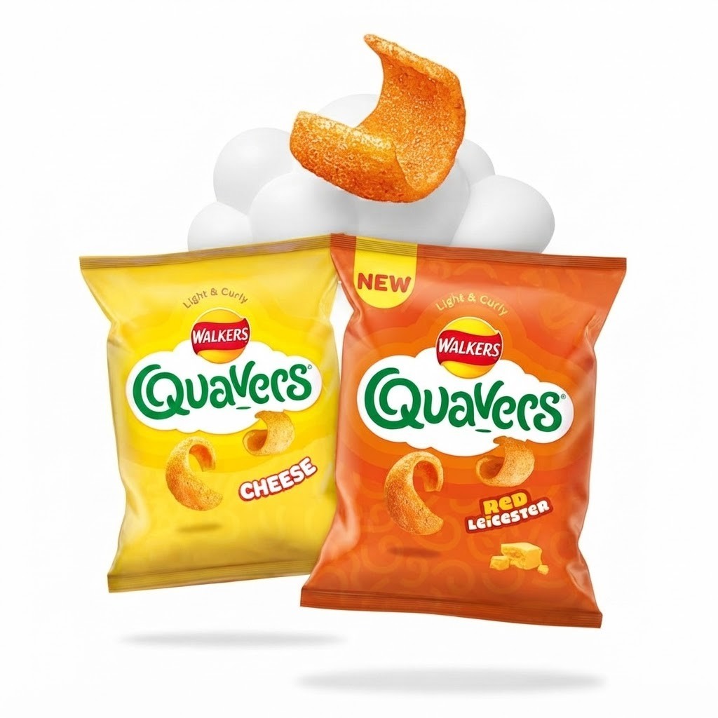 Walkers Quavers Cheese & Red Leicester Crisps 54g x 18 | Sharing Bags