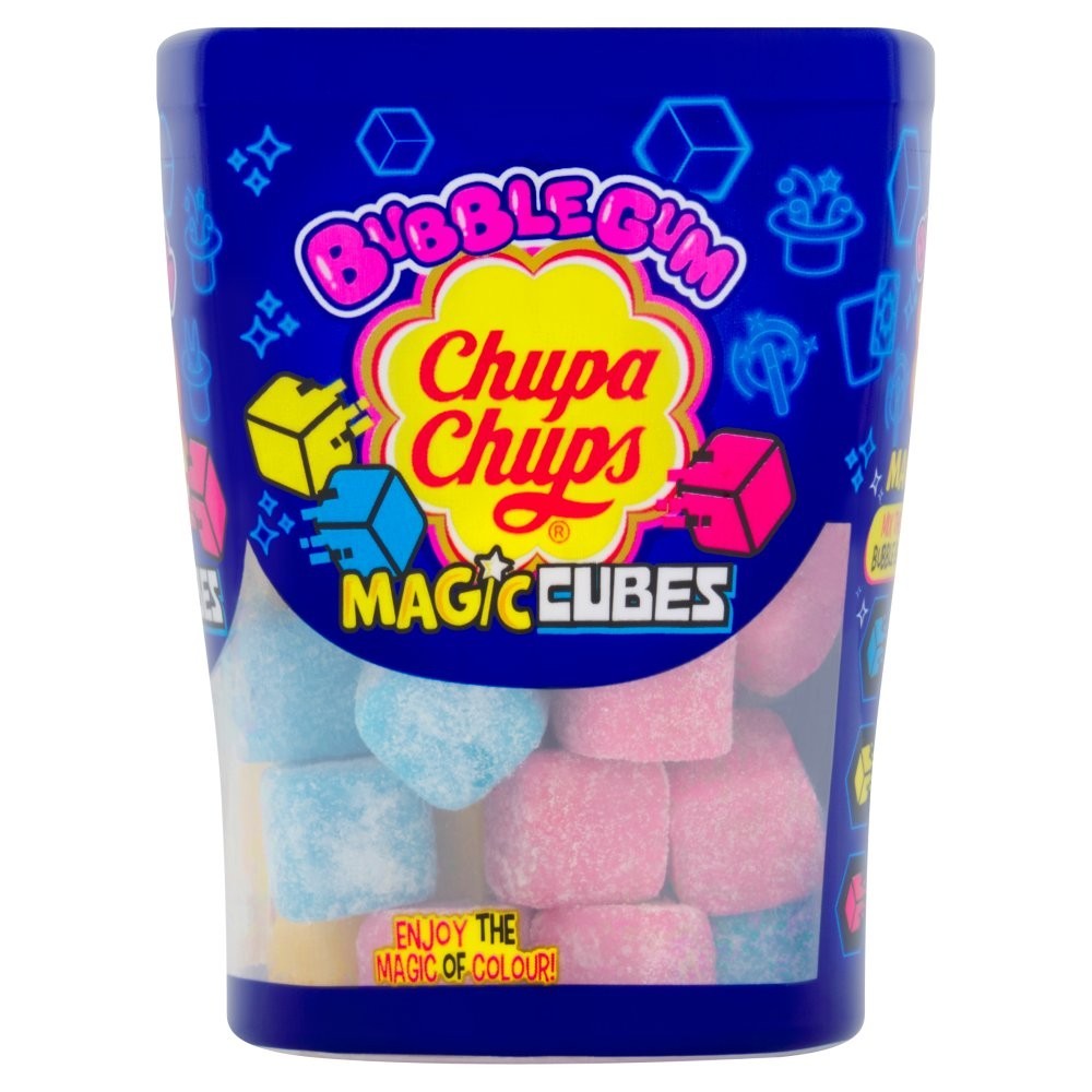 Chupa Chups Magic Cubes Bubblegum 86g | 10 Pack or 80 Pack Bulk Case