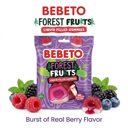 Bebeto Forest Fruits Liquid Filled Gummies 130g x 10 | Halal Sweets
