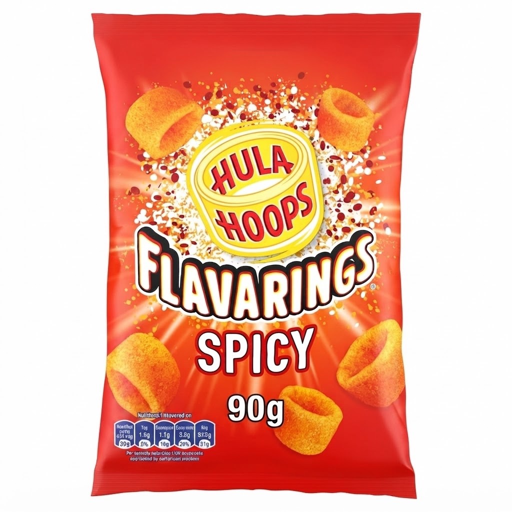 Hula Hoops Flavarisings Spicy Crisps 90g x 8 | Big & Bold Vegetarian Snacks