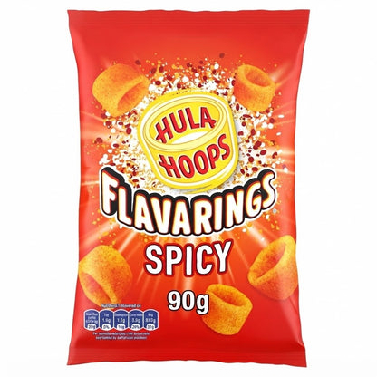 Hula Hoops Flavarisings Spicy Crisps 90g x 8 | Big & Bold Vegetarian Snacks