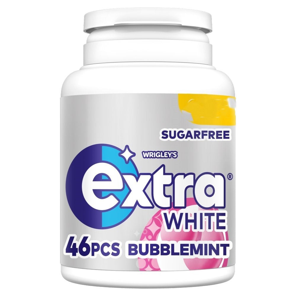 Wrigley's Extra Sugar Free Chewing Gum 46 Pieces | Bulk Bottle | Bubblemint, Spearmint & Peppermint