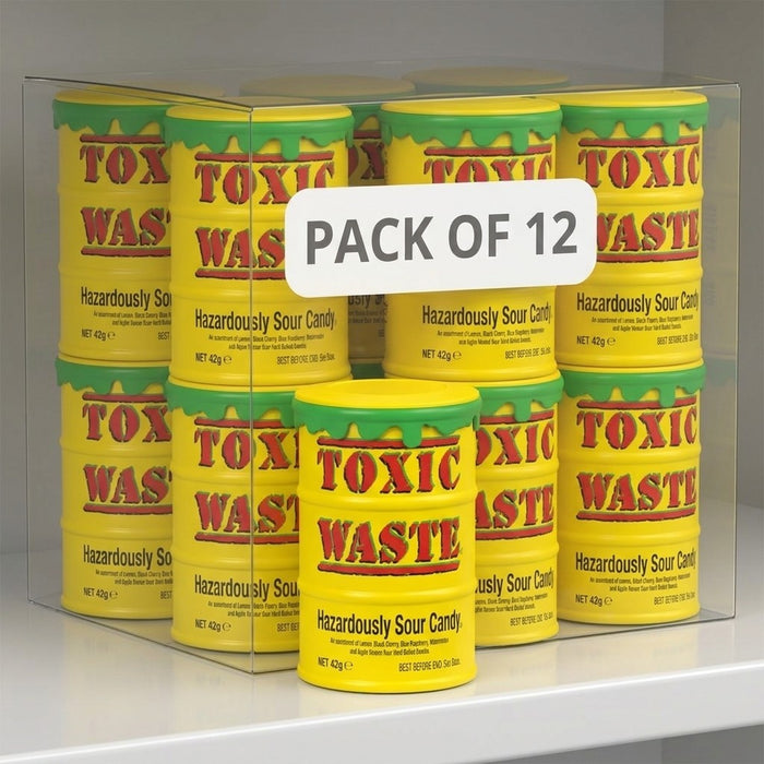Toxic Waste Sour Candy 42g x 24 | Red Sour & Hazardously Sour Challenge Pack