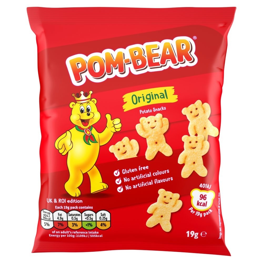 Pom-Bear Original Potato Crisps 19g x 36 | Gluten-Free Vegan Snacks