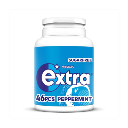 Wrigley's Extra Sugar Free Chewing Gum 46 Pieces | Bulk Bottle | Bubblemint, Spearmint & Peppermint