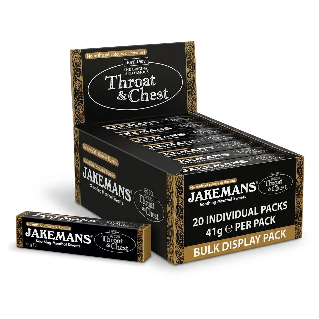 Jakemans Throat & Chest Menthol Sweets 41g x 20 | Vegetarian