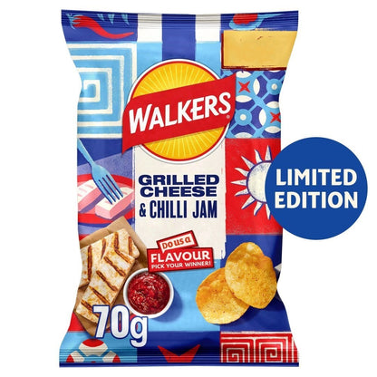 18 x 70g Pack Walkers Grilled Cheese & Chilli or Salt & Pepper Chicken Crisps